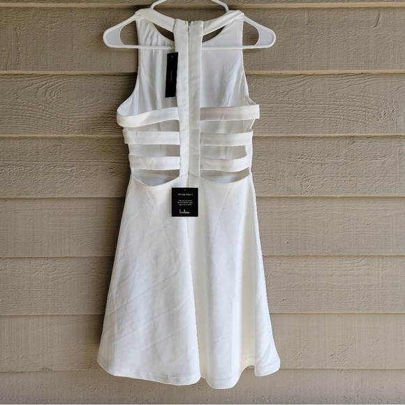 🤍🤍 LULUS Call Back White Backless Skater Dress, Size M - Picture 4 of 10